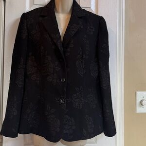 Dressbarn Women's Black Rose Blazer